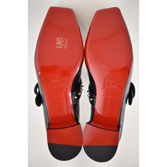 Christian Louboutin Mamastrapita Spikes 30 Black Maryjane Ballet Heel Flat 41 - Picture 16 of 16